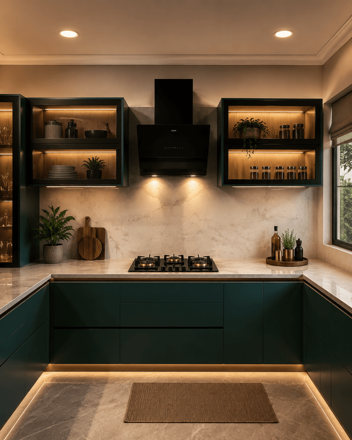 Modular Kitchen – Blue & White