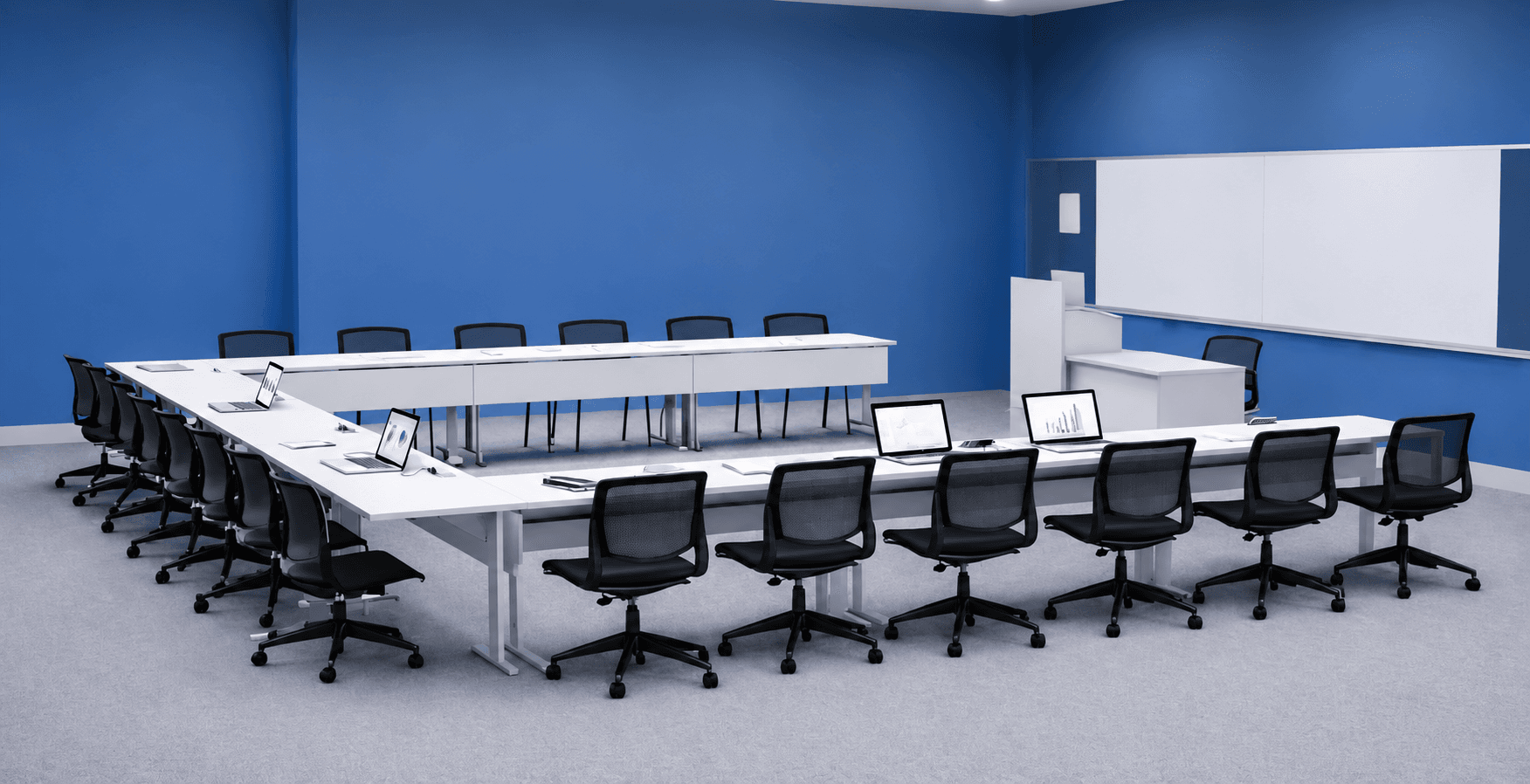Classroom Desk & Chair (Fixed Row Seat with Writing Tablet)