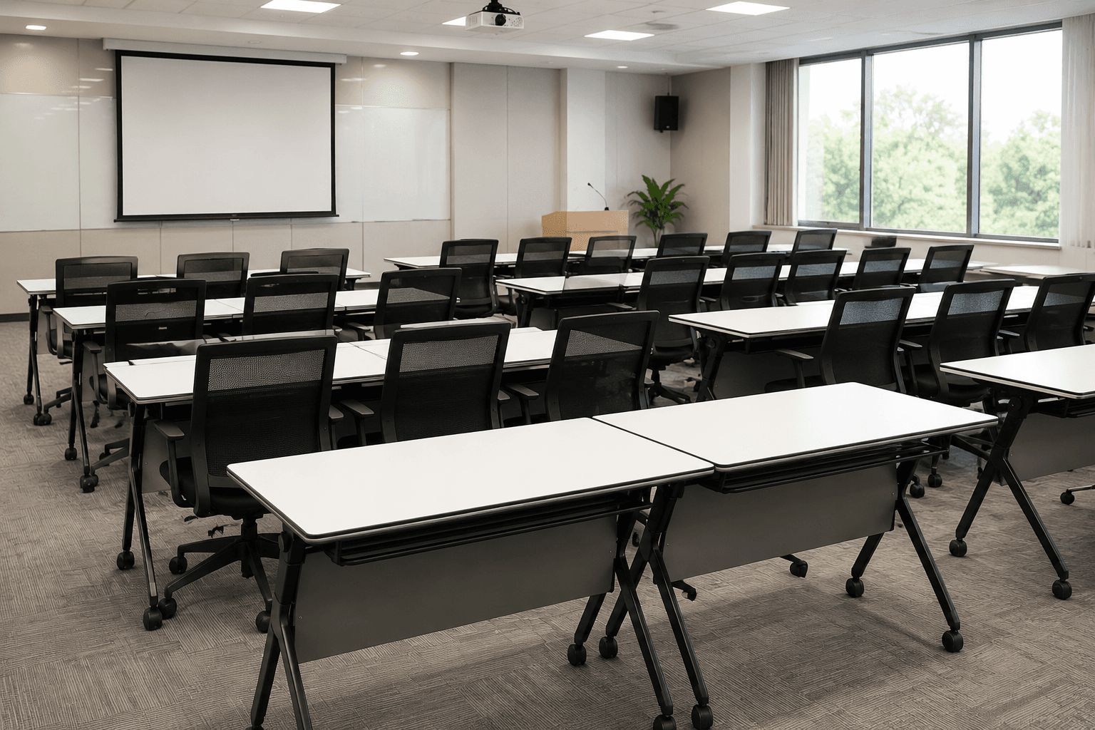 Interactive Classroom Furniture – Diamond/Square Cluster Table (with Central Hub)