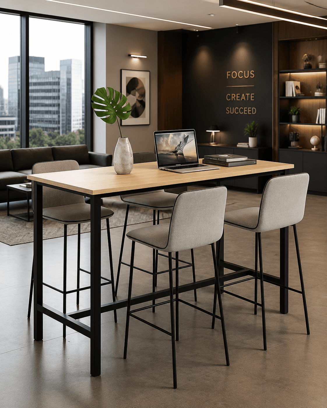 Library Furniture – Open Shelving Rack (Double-Sided Metal Frame)