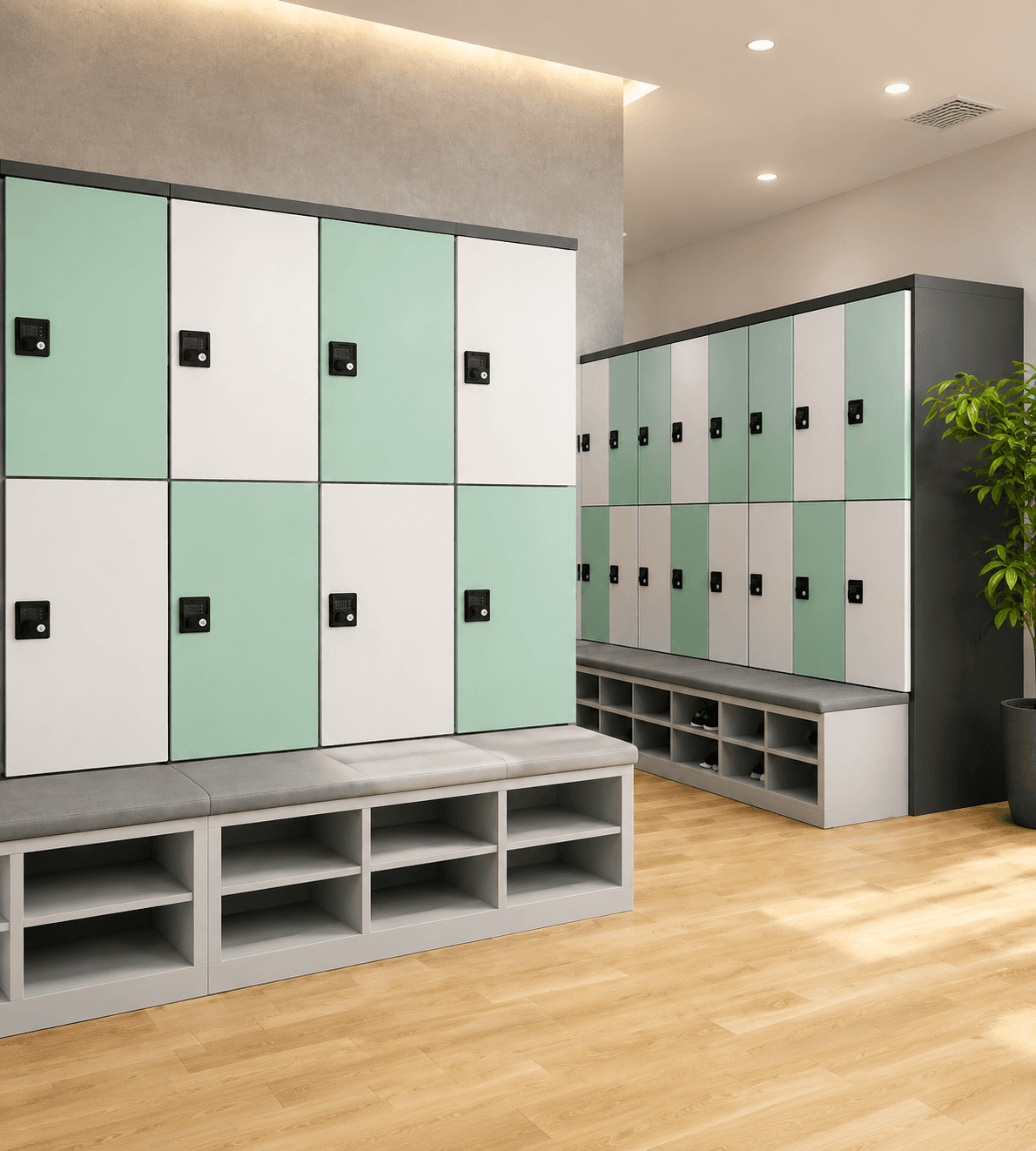 Locker & Storage – Locker with Bench & Shoe Storage Unit