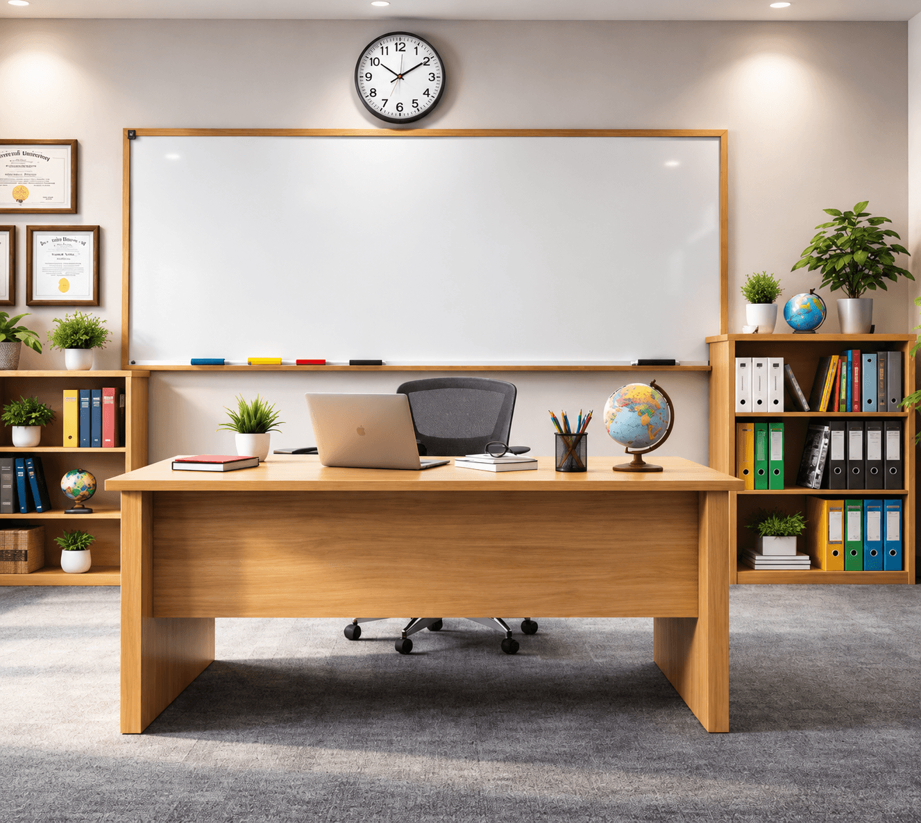 Teacher Table – Standard Desk with Drawers (Wood Finish)