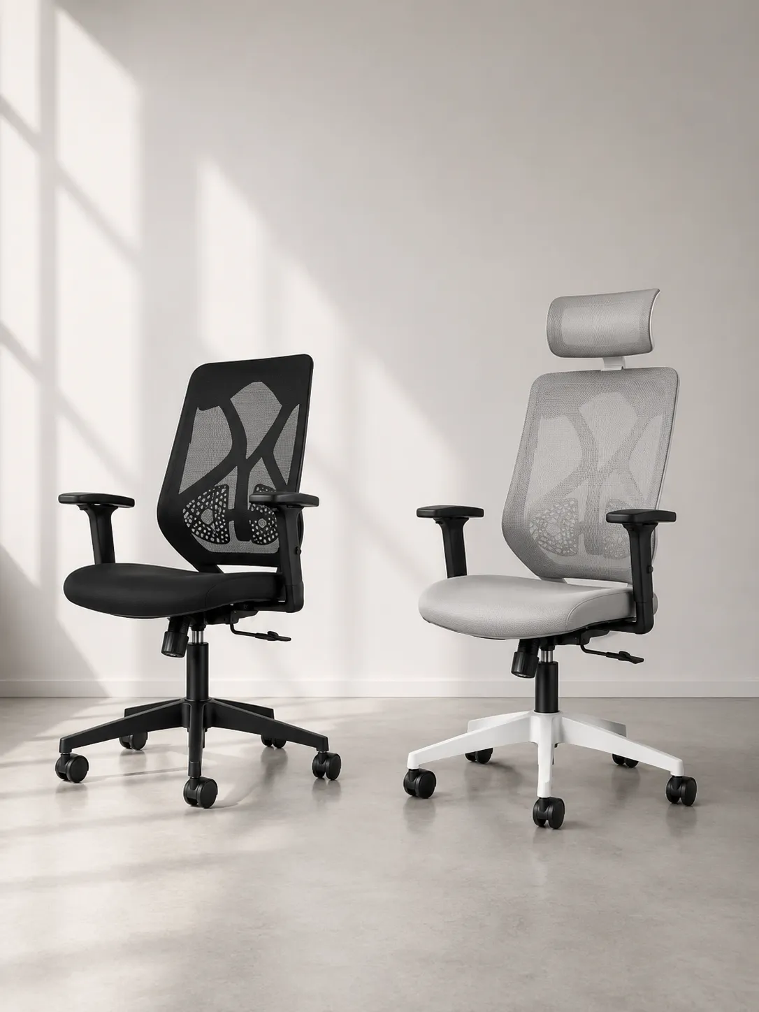 Zumax-Hector mesh office chairs, midback and highback