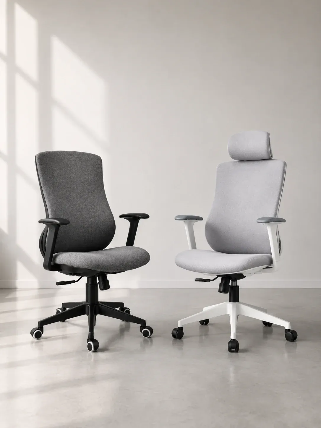 Zumax-Infinity office chairs in grey fabric