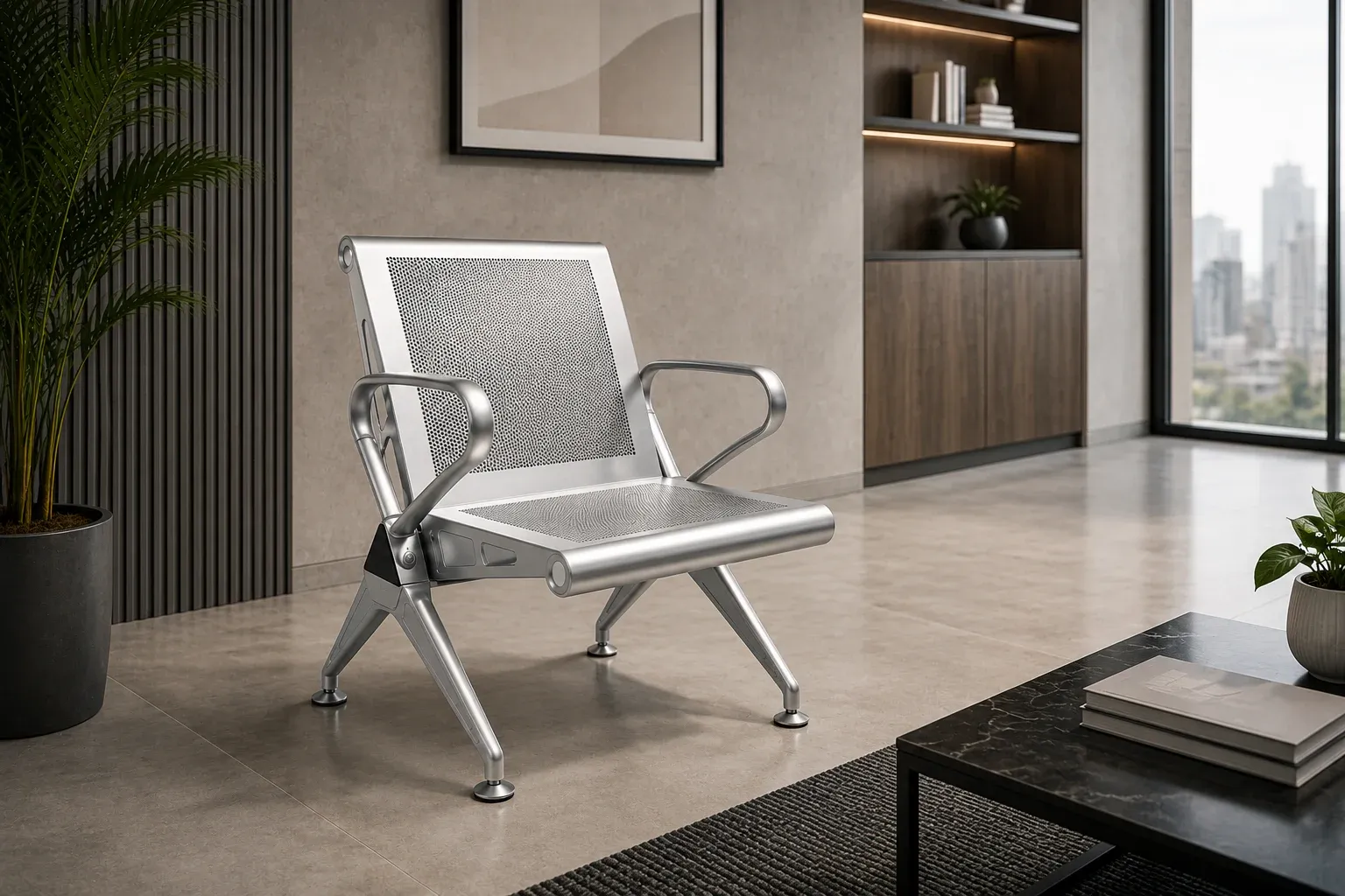 Z 5001 single-seat steel waiting chair