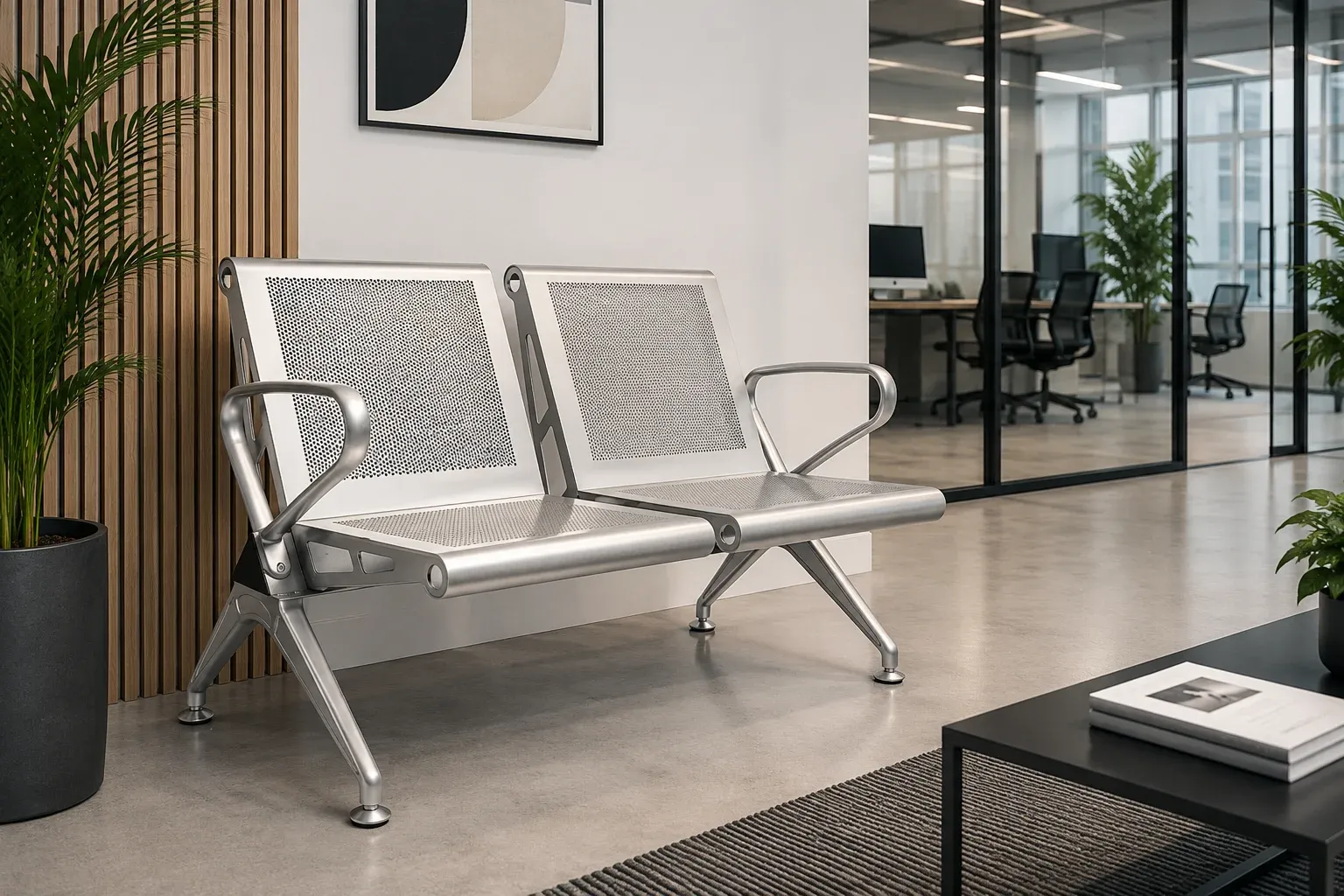 Z 5002 two-seat steel waiting chair